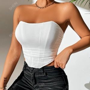 SHEIN White Strapless Corset Top